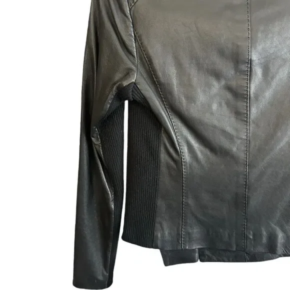 VINCE. Scuba Black 100% Leather Jacket Size XS